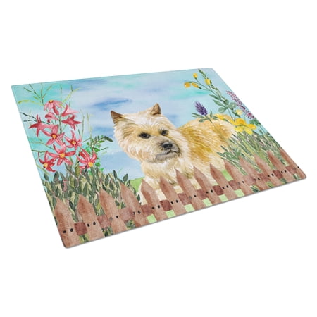 Caroline's Treasures Cairn Terrier Spring Glass Cutting Board Large