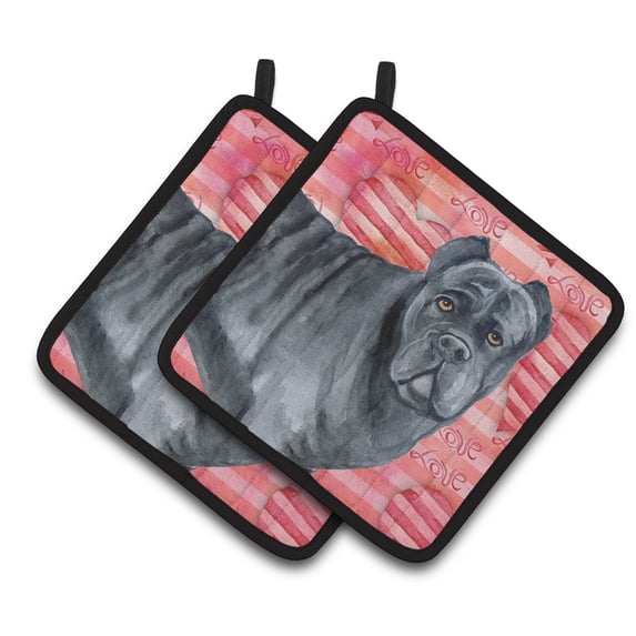 Caroline's Treasures Cane Corso Love Pair of Pot Holders