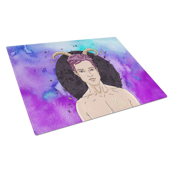 Caroline's Treasures Capricorn Zodiac Sign Glass Cutting Board Large
