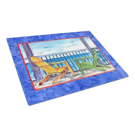 Caroline's Treasures Caroline's Treasures Adirondack Chairs Glass Cutting Board