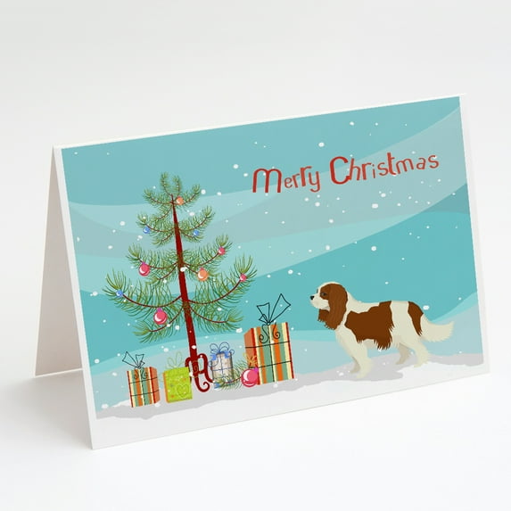 Cavalier Spaniel Christmas Tree Greeting Cards and Envelopes Pack of 8