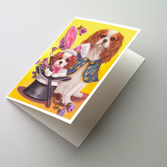 Cavalier Spaniel Easter Magic Greeting Cards and Envelopes Pack of 8