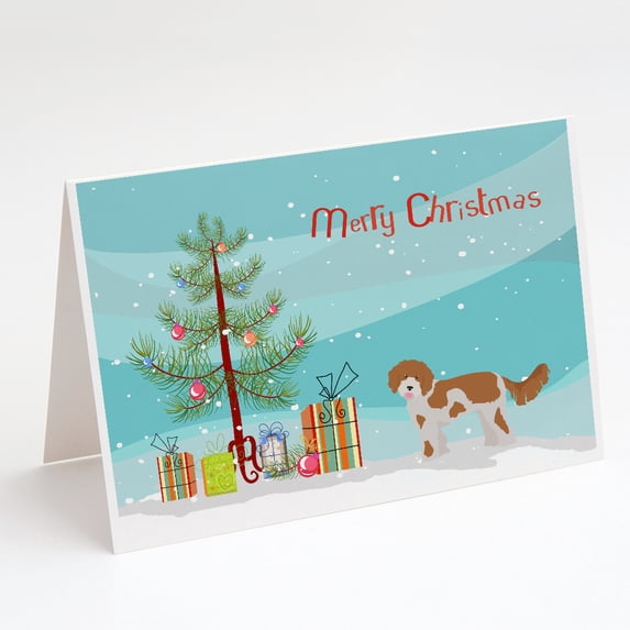 Caroline's Treasures Cavapoo Christmas Greeting Cards with Envelopes, 5" x 7" (8 Count)