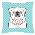 thumbnail image 1 of Caroline's Treasures Checkerboard White English Bulldog Indoor/Outdoor Throw Pillow, 1 of 4