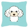 thumbnail image 1 of Carolines Treasures BB1195PW1414 Checkerboard Blue White Poodle Fabric Decorative Pillow- 14 x 14 In., 1 of 4