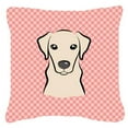 thumbnail image 1 of Carolines Treasures BB1222PW1818 Checkerboard Pink Yellow Labrador Fabric Decorative Pillow- 18 x 18 In., 1 of 3