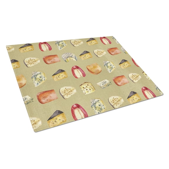 Caroline's Treasures Cheeses Glass Cutting Board Large