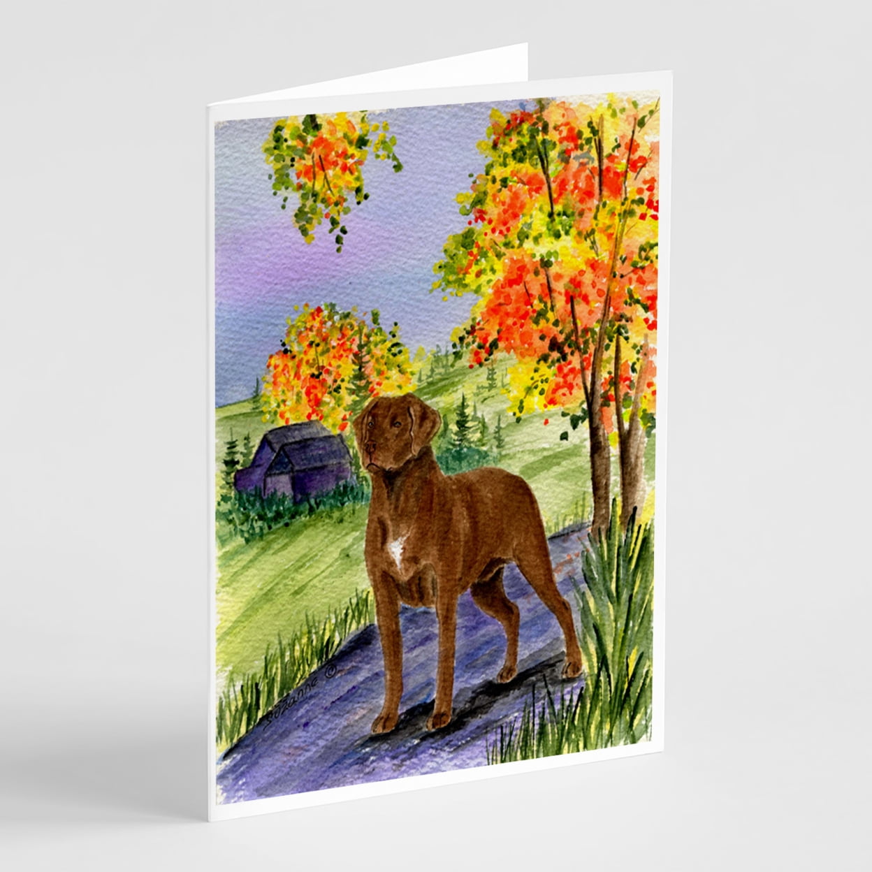 Caroline's Treasures Chesapeake Bay Retriever Greeting Cards with Envelopes, 5" x 7" (8 Count)