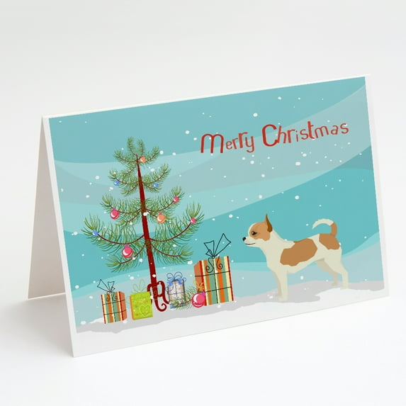 Chihuahua Christmas Tree Greeting Cards and Envelopes Pack of 8