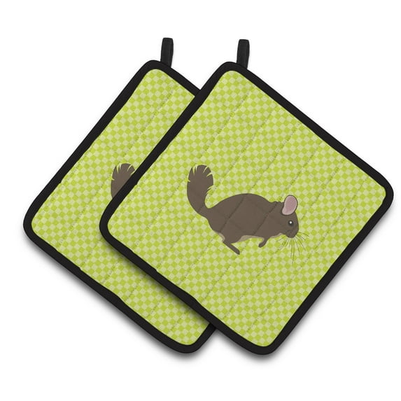 Caroline's Treasures Chinchilla Green Pair of Pot Holders