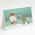thumbnail image 1 of Chocolate Poodle Snowman Christmas Greeting Cards and Envelopes Pack of 8, 1 of 2