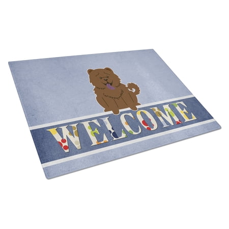 Caroline's Treasures Chow Chow Chocolate Welcome Glass Cutting Board Large