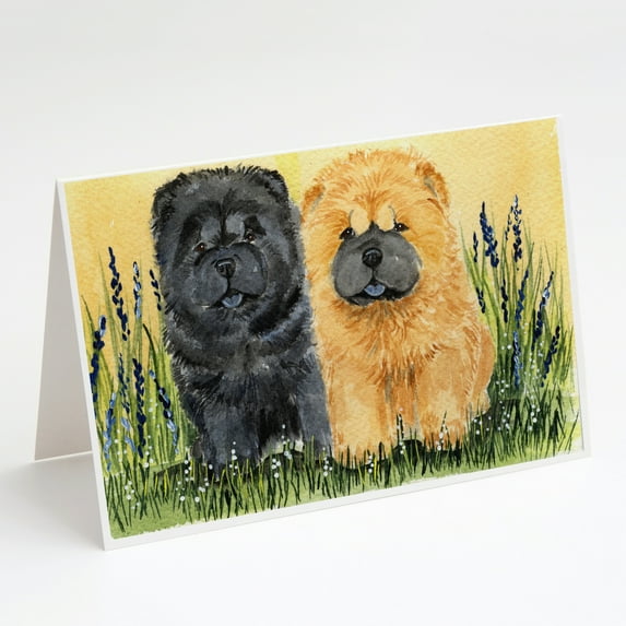 Chow Chow on Patio Greeting Cards and Envelopes Pack of 8