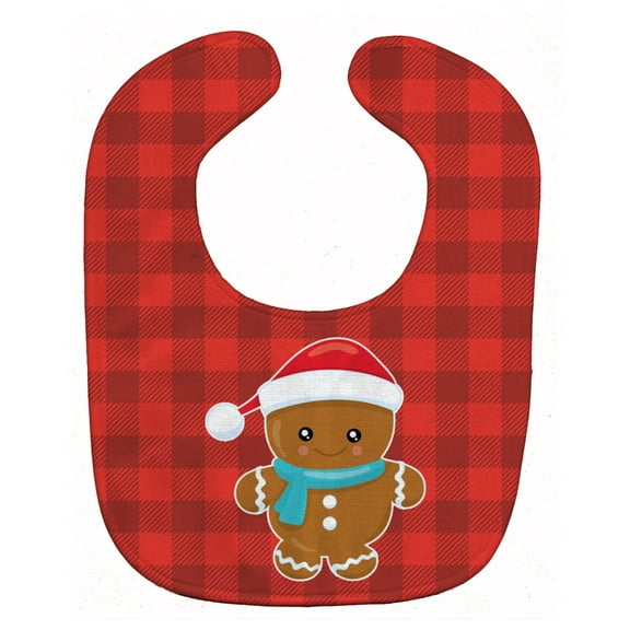 Caroline's Treasures Christmas Baby Bib, Gingerbread Santa Hat, Red