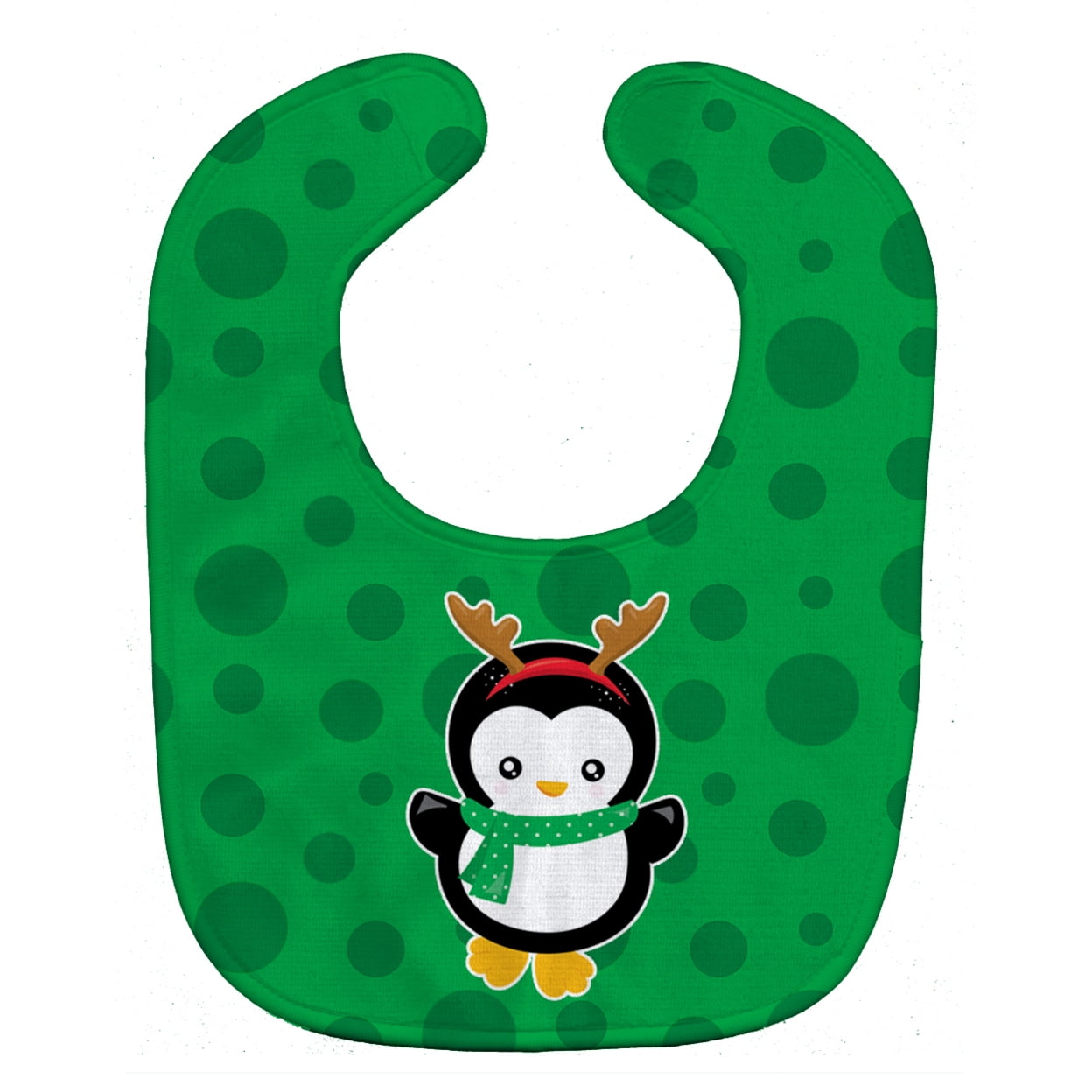 Caroline's Treasures Christmas Baby Bib, Reindeer Penguin, Green