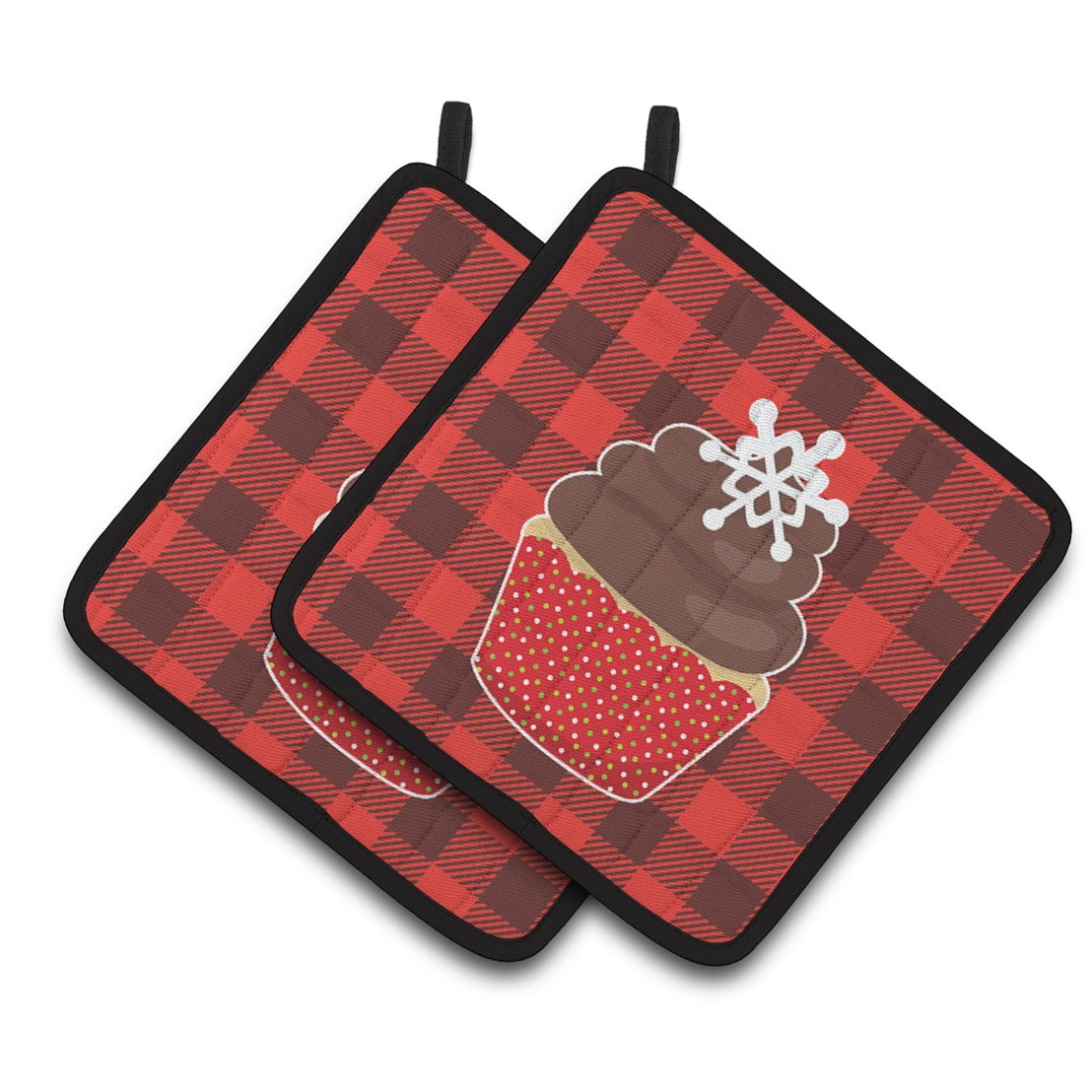 Caroline's Treasures Christmas Cupcake Pair of Pot Holders