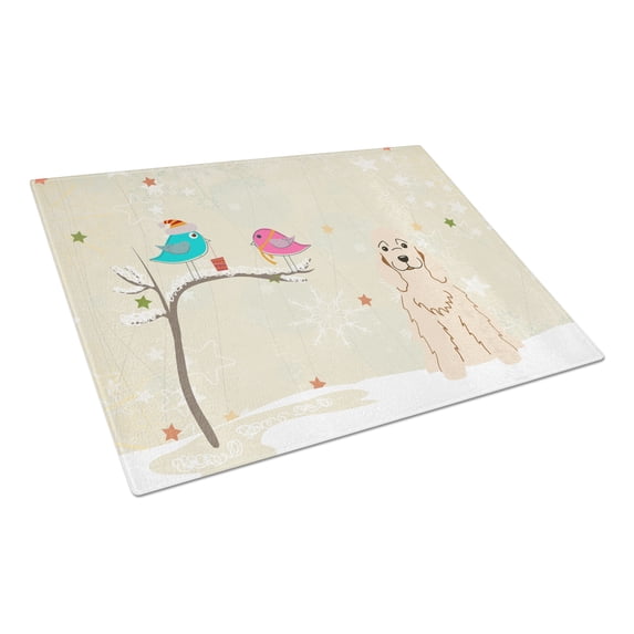 Caroline's Treasures Christmas Presents between Friends Cocker Spaniel Buff Glass Cutting Board Large