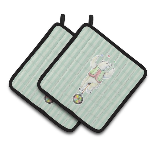Caroline's Treasures Circus Bear Pair of Pot Holders
