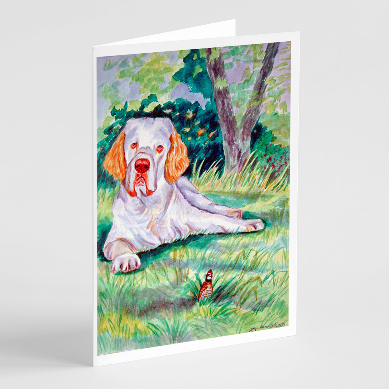 Clumber Spaniel Greeting Cards and Envelopes Pack of 8