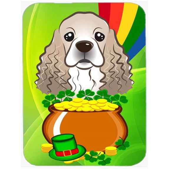Caroline's Treasures Cocker Spaniel St. Patrick's Day Glass Cutting Board Large