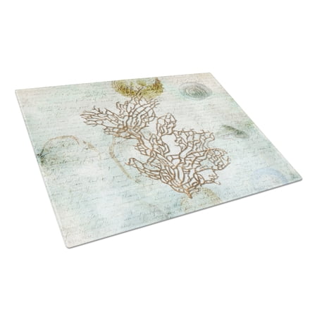 Caroline's Treasures Coral Glass Cutting Board Large