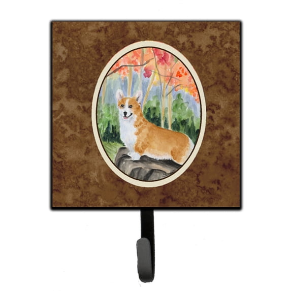 Carolines Treasures SS8039SH4 Corgi Leash Holder or Key Hook, Small, Multicolor