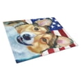 thumbnail image 1 of Caroline's Treasures Corgi Patriotic Flag Glass Cutting Board Large, 1 of 2