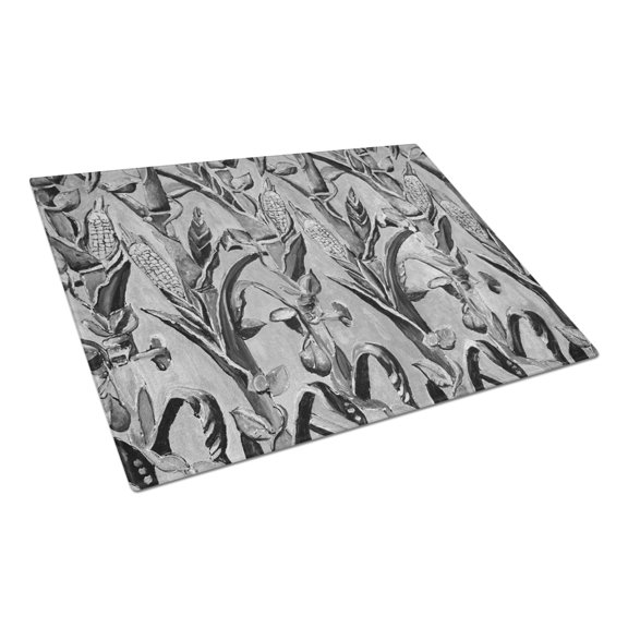 Caroline's Treasures Corn Ironwork Fence Glass Cutting Board Large