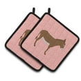 thumbnail image 1 of Caroline's Treasures Cotentin Donkey Pink Check Pair of Pot Holders, 1 of 3