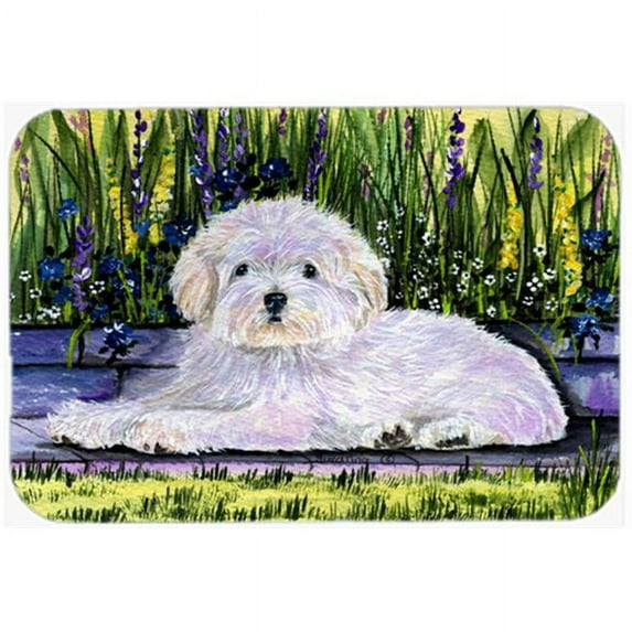 Caroline's Treasures Coton de Tulear Glass Cutting Board Large