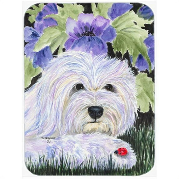 Caroline's Treasures Coton de Tulear Glass Cutting Board Large