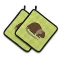 thumbnail image 1 of Caroline's Treasures Coypu Nutria River Rat Green Pair of Pot Holders, 1 of 3