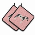 thumbnail image 1 of Caroline's Treasures Cyldesdale Horse Pink Check Pair of Pot Holders, 1 of 3