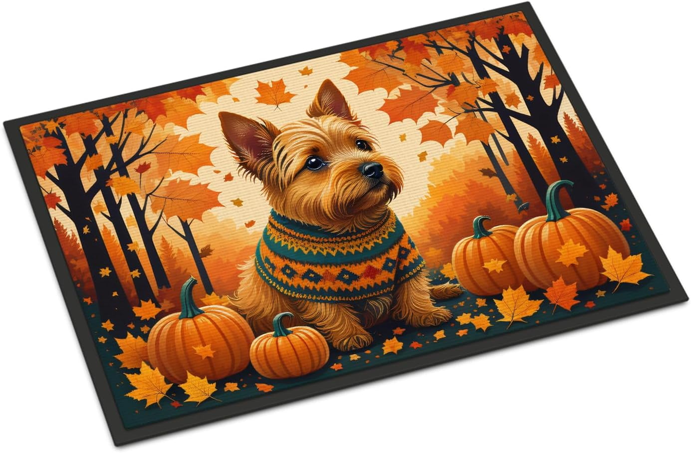 Caroline's Treasures DAC1061MAT Norwich Terrier Fall Doormat 24*36in