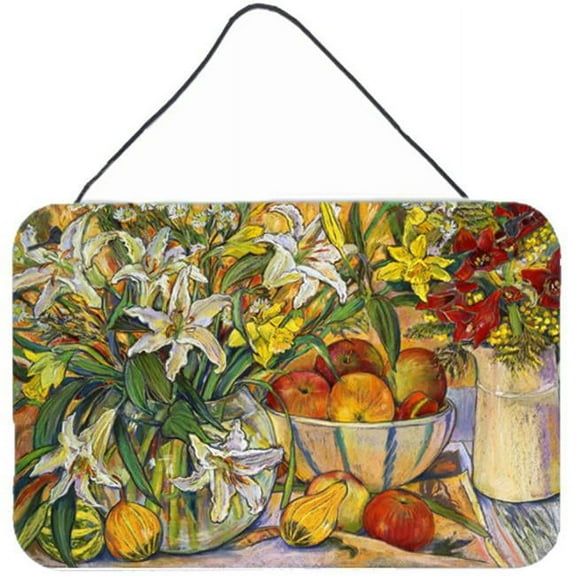 Caroline's Treasures DND021DS812 Fruit, Flowers and Vegetables Wall or Door Hanging Prints, 8HX12W, multicolor