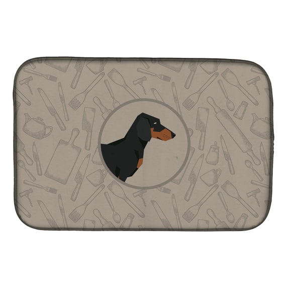 Caroline's Treasures Dachshund In the Kitchen Dish Drying Mat