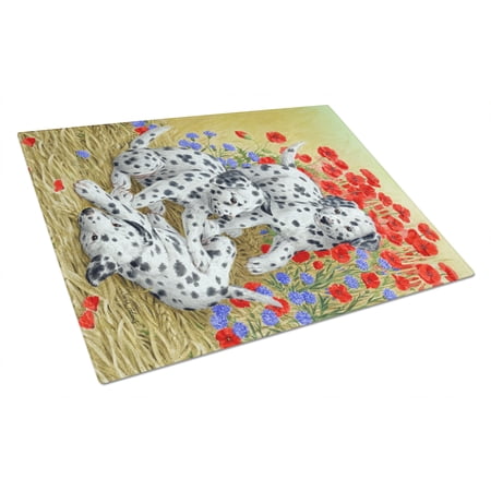 Caroline's Treasures Dalmatian Pups Glass Cutting Board Large