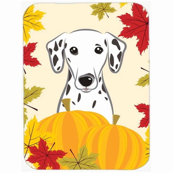Caroline's Treasures Dalmatian Thanksgiving Glass Cutting Board Large