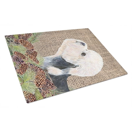 Caroline's Treasures Dandie Dinmont Terrier Glass Cutting Board Large