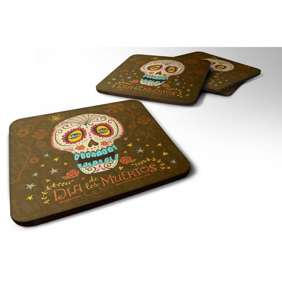 Caroline's Treasures Day of the Dead Foam Coaster Set of 4