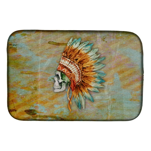 Day of the Dead Indian Skull Dish Drying Mat