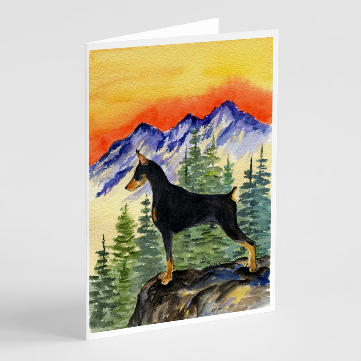 Doberman Greeting Cards and Envelopes Pack of 8