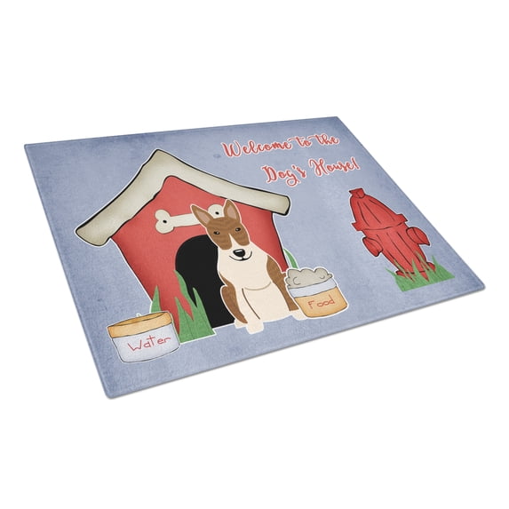 Caroline's Treasures Dog House Collection Bull Terrier Brindle Glass Cutting Board Large