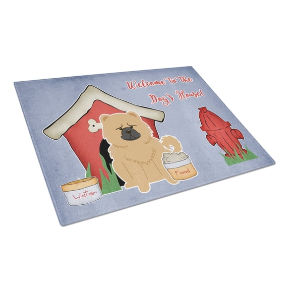Caroline's Treasures Dog House Collection Chow Chow Cream Glass Cutting Board Large