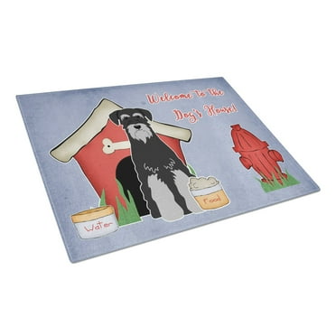 Caroline's Treasures Dog House Collection Standard Schnauzer Black Grey Glass Cutting Board Large