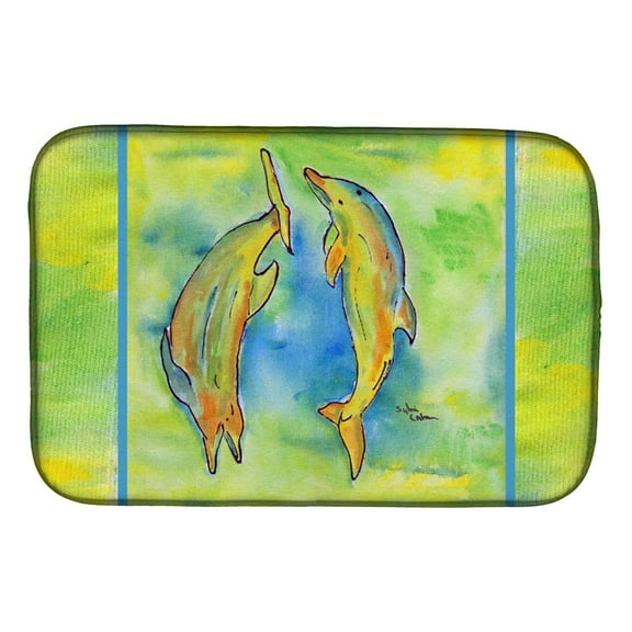 Caroline's Treasures Dolphin Dish Drying Mat