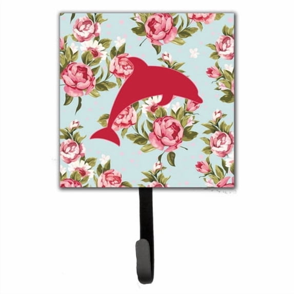 Caroline's Treasures Dolphin Shabby Elegance Roses Wall Hook
