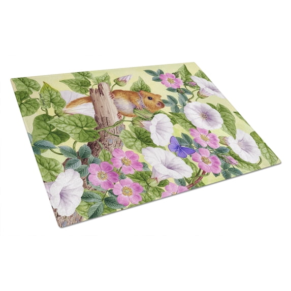 Caroline's Treasures Dormouse Glass Cutting Board Large