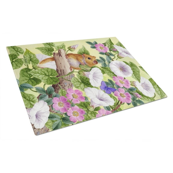 Caroline's Treasures Dormouse Glass Cutting Board Large