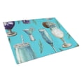 thumbnail image 1 of Caroline's Treasures Drinks and Cocktails Blue Glass Cutting Board Large, 1 of 2